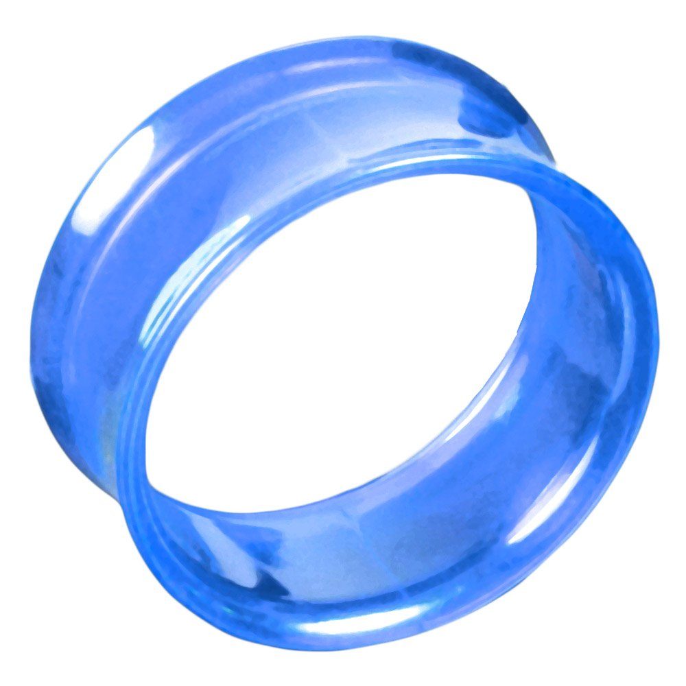 Stück Größe Flesh Flared Piercing, Acryl Kunststoff Plug 3-22mm Tunnel ohne viva-adorno Double Gewinde 1 Ohr Tube Tunnel Blau