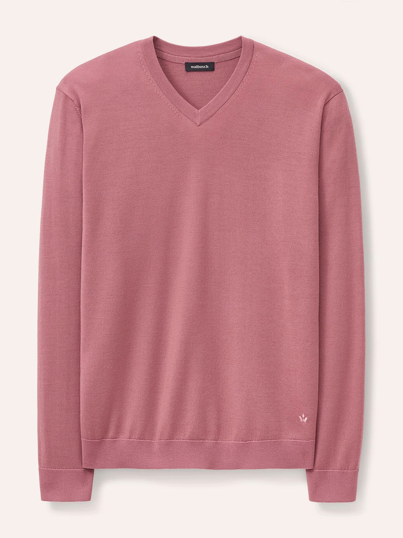 Walbusch V-Ausschnitt-Pullover Herren Merino V-Ausschnitt-Pullover extrafein 19,5 Mikron, temperaturausgleichend, waschmaschinenfest