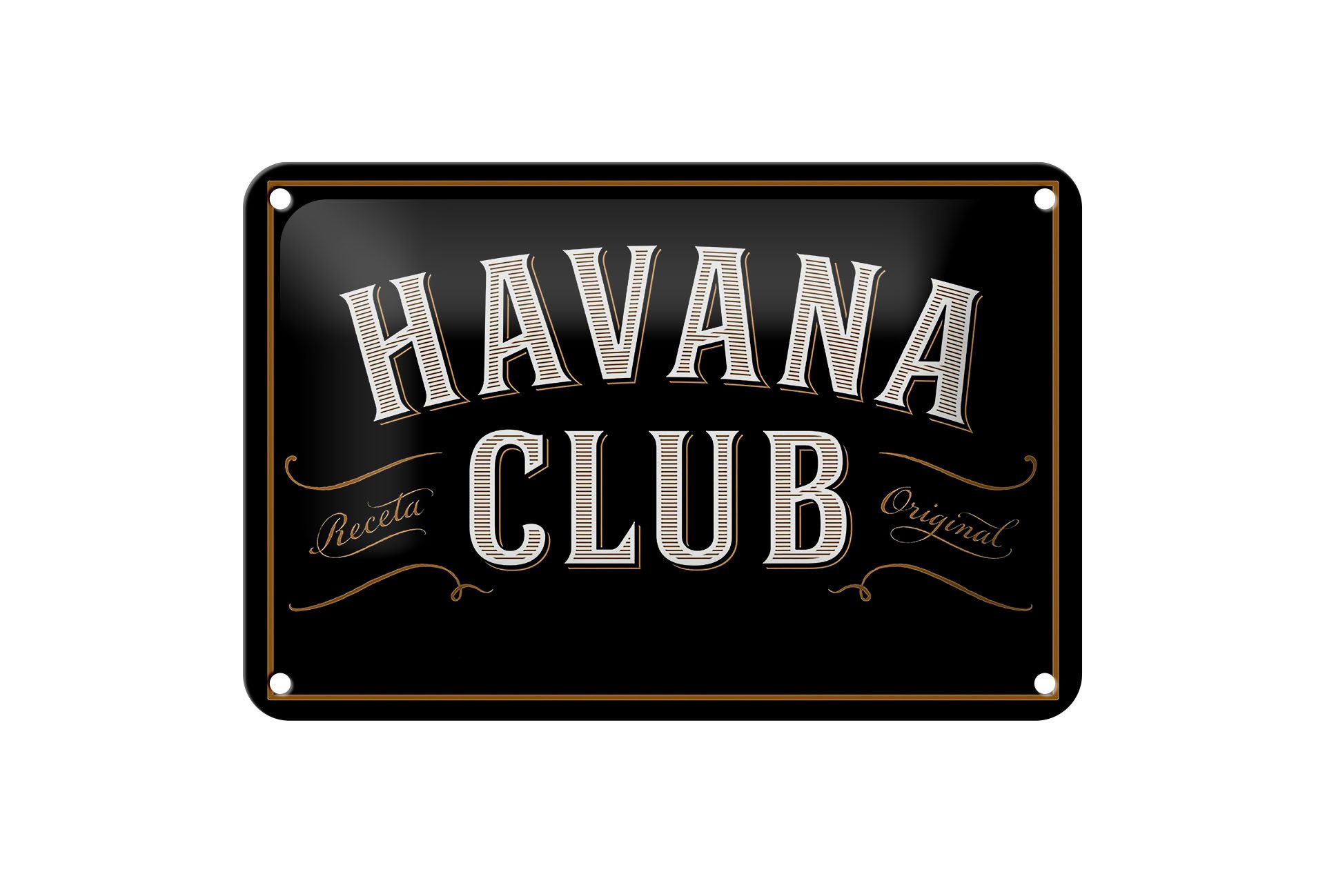 Femer GmbH Metallschild Spruch 18x12cm Havana Club, (1 St), gewölbte Oberfläche, abgerundete Ecken, umgeschlagene Kanten