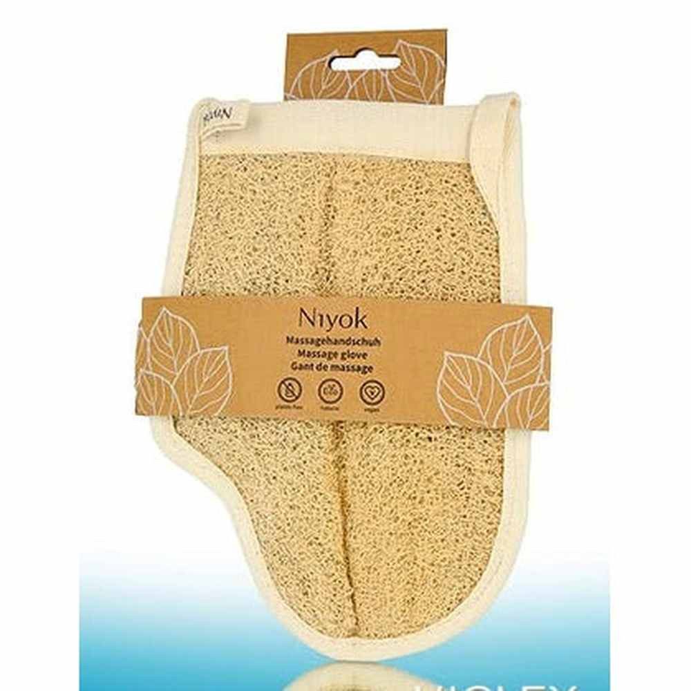 Niyok Waschhandschuh Niyok Massagehandschuh Luffa & Baumwolle, 50 % Luffa, 50 % Baumwolle (1-St)