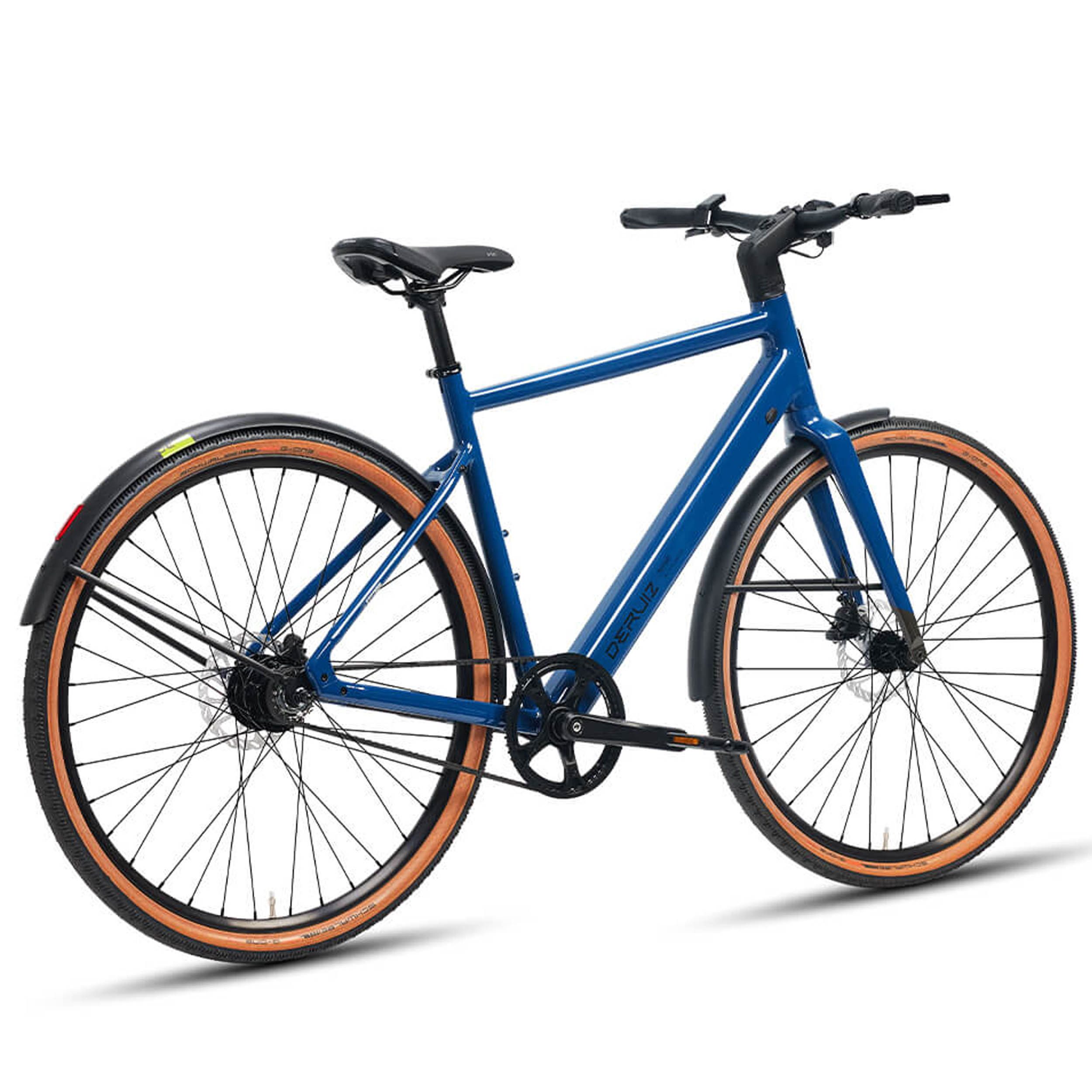 DERUIZ E-Bike Cityrad 28 Zoll, max. 110 km, Riemenantrieb, Kadenz- und Drehmomentsensor, 10 Gang Shimano Deore RD-M6000-SGS Schaltwerk, Heckmotor, 360 Wh, Farb-LCD mit Bluetooth, 5 Stufen, Anfahrhilfe, bis zu 140kg