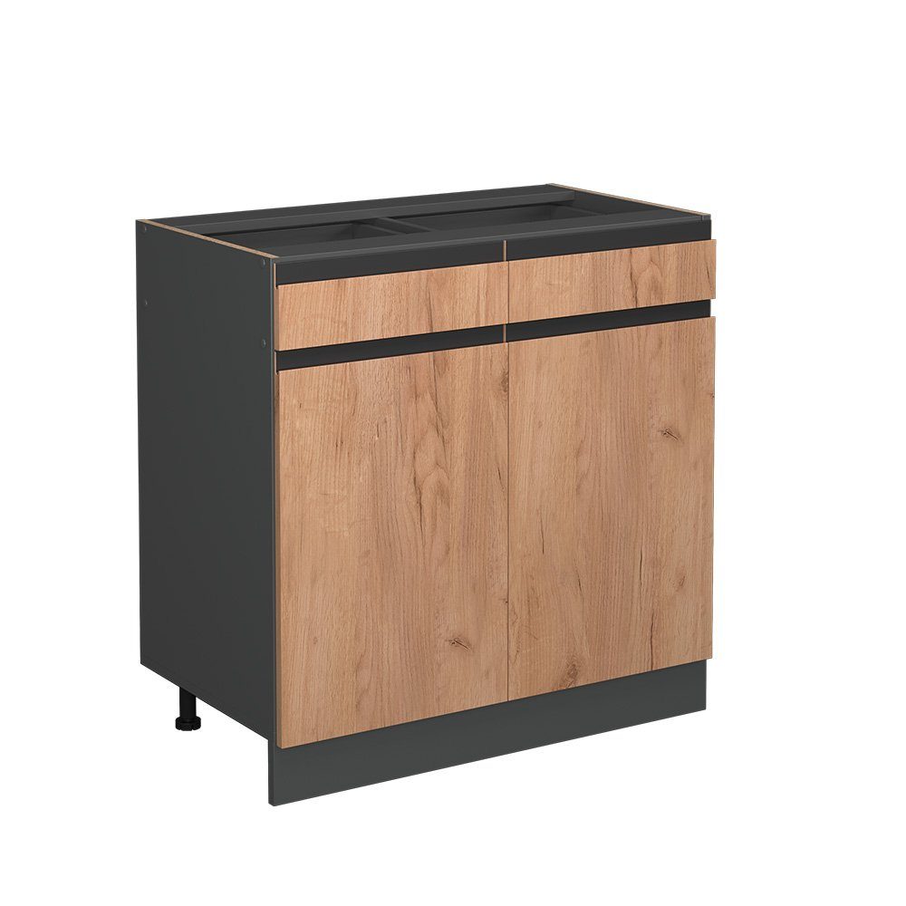 Vicco Unterschrank R-Line, Goldkraft Eiche/Anthrazit, 80 günstig online kaufen