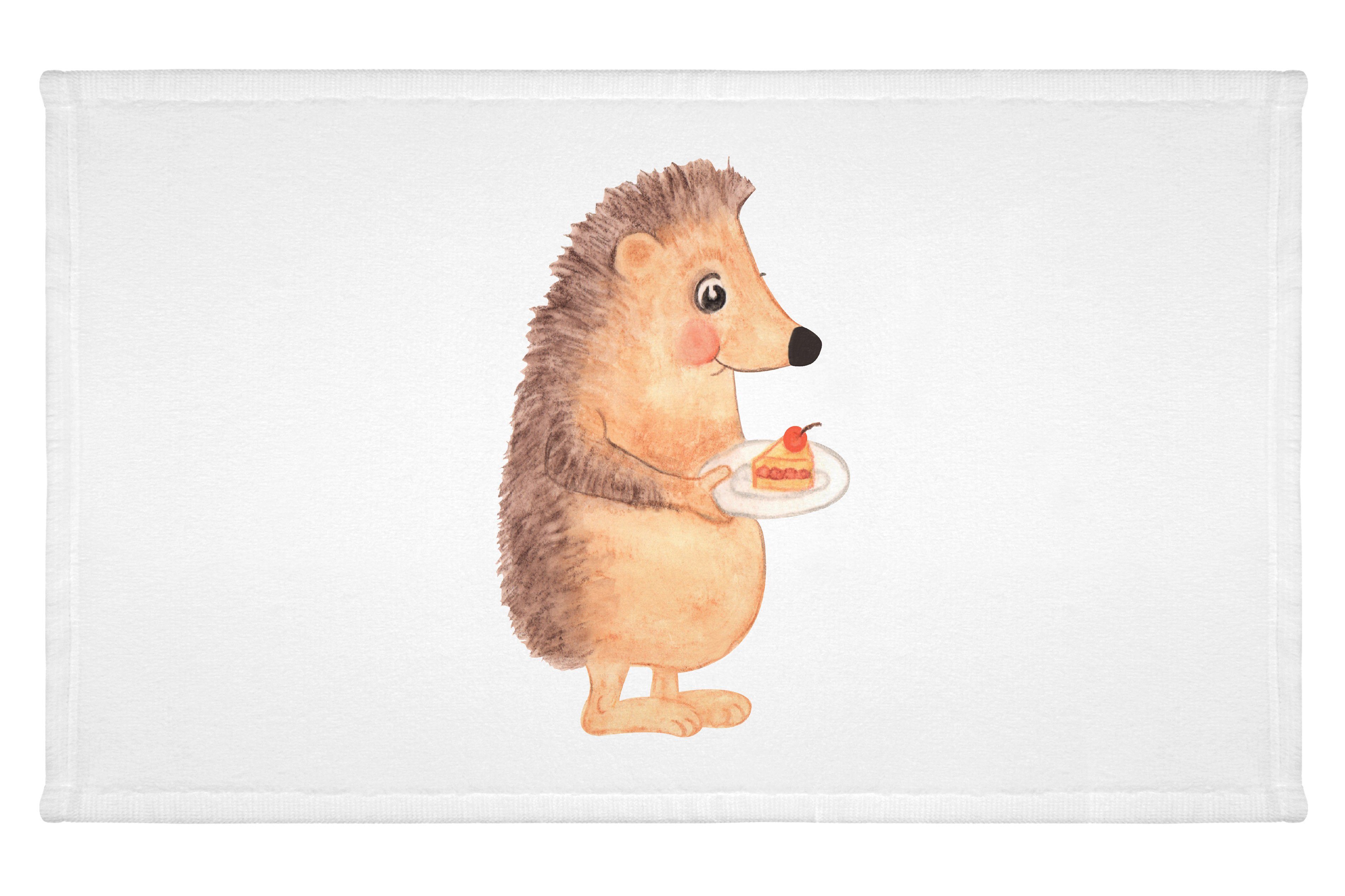 Handtuch Igel Kuchenstück - Weiß - Geschenk, Einladung Party, Gute Laune, Reis