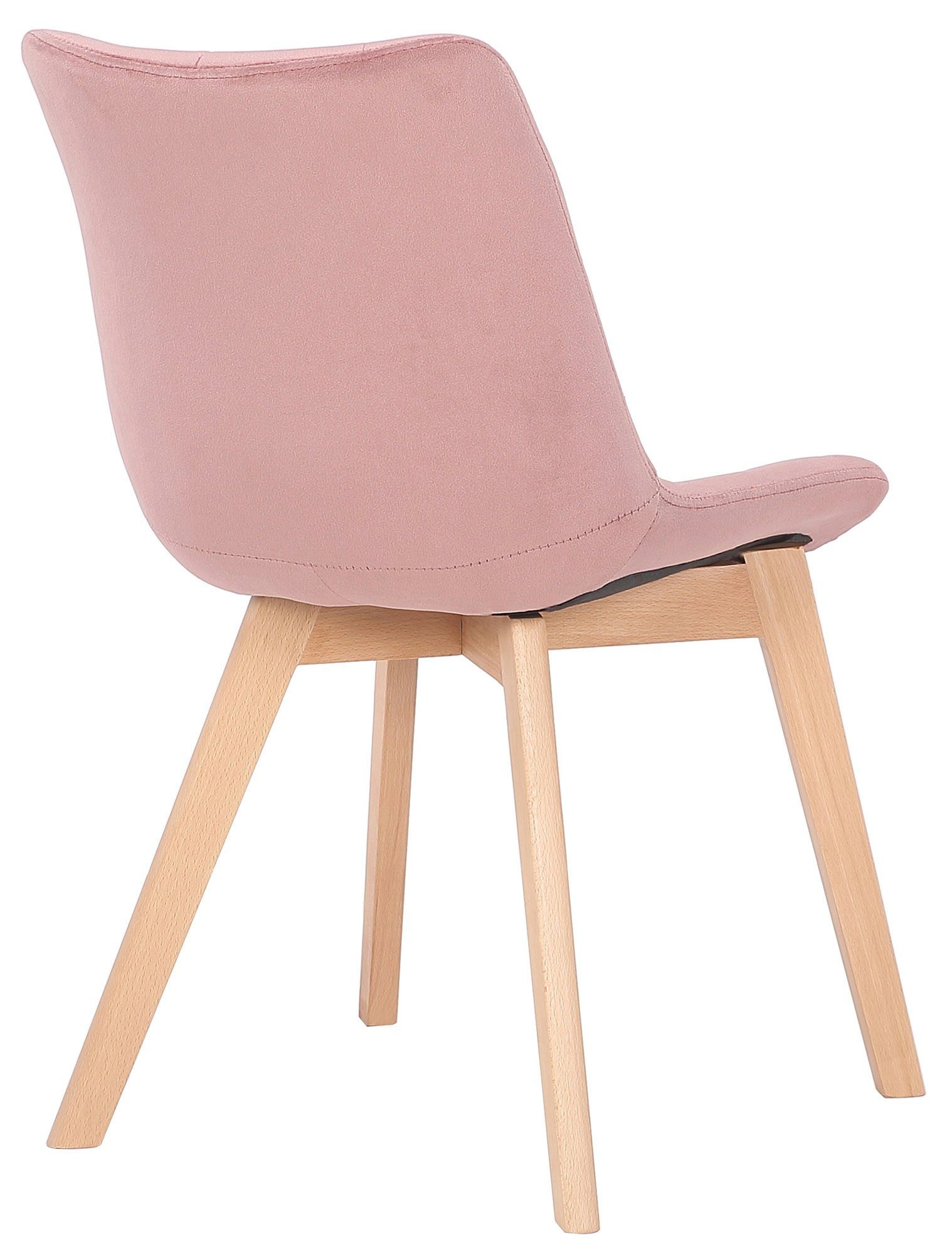 Samt mit gepolsterter Buchenholz hochwertig pink Natura - Passat Esstischstuhl TPFLiving Konferenzstuhl Esszimmerstuhl Wohnzimmerstuhl Polsterstuhl), Sitzfläche - - - - Gestell: (Küchenstuhl Sitzfläche: