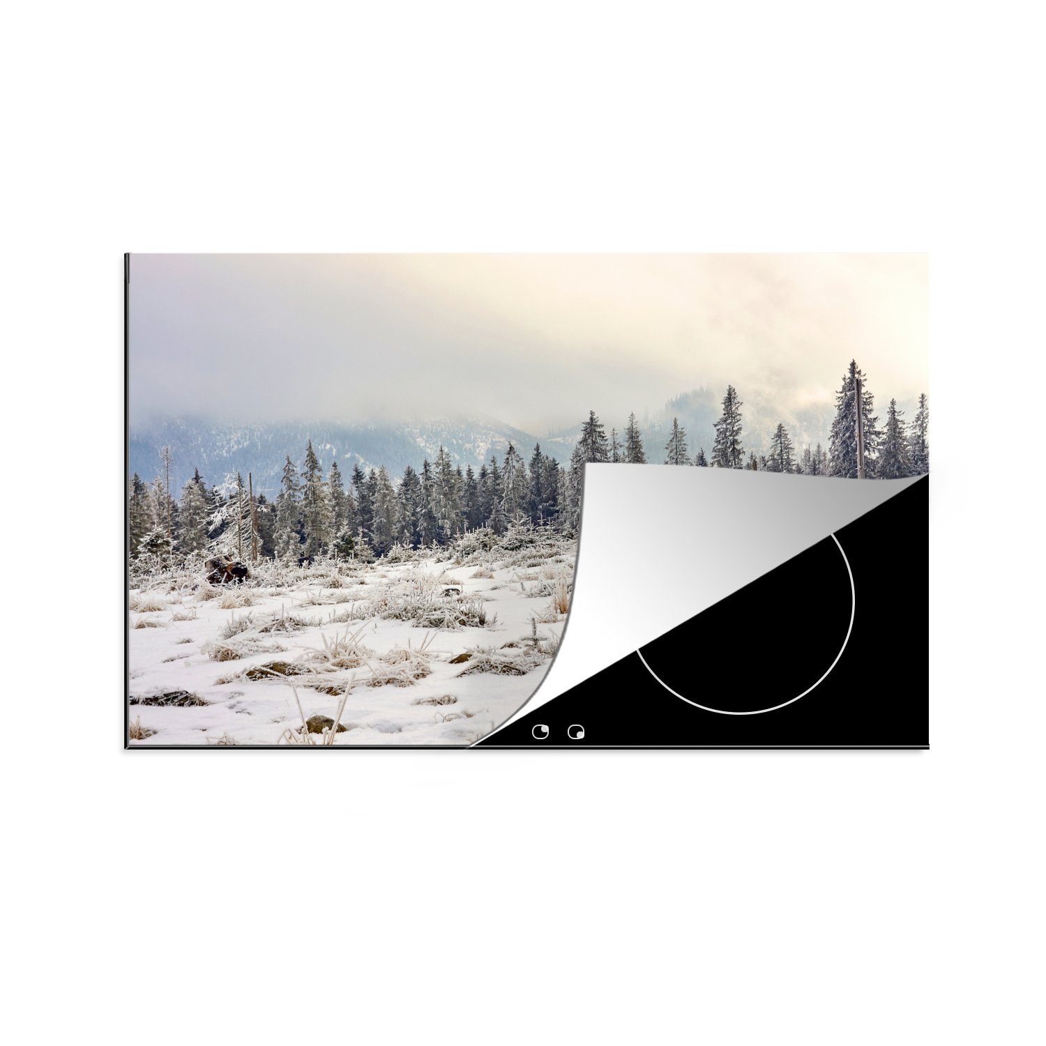 den Tatra-Nationalparks (1 für Der des Polen, in Schutz Vinyl, in tlg), MuchoWow Induktionskochfeld Herdblende-/Abdeckplatte Ceranfeldabdeckung Nebel küche, cm, lichtet 81x52 die sich Wäldern