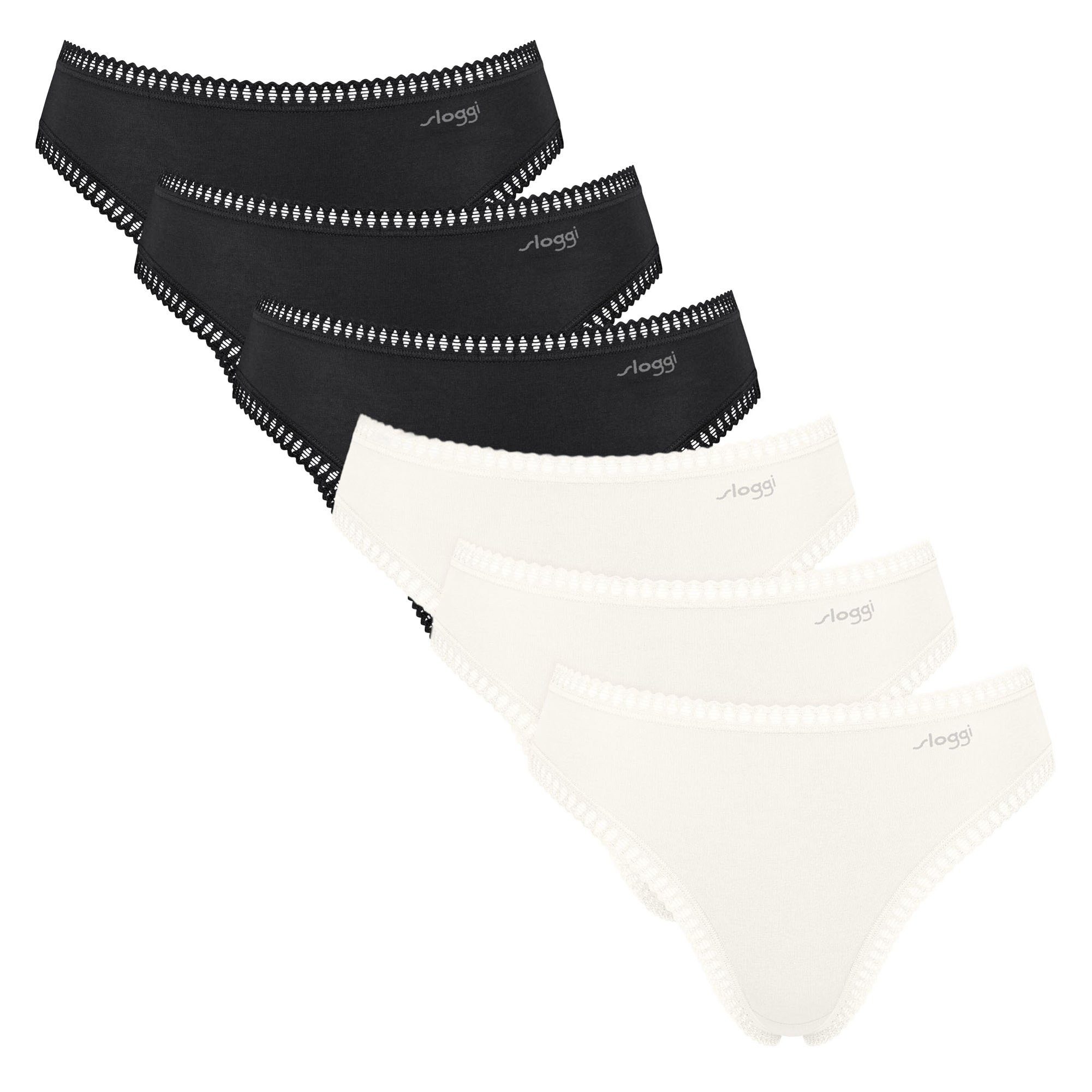Slip Damen Slip 6er Pack Baumwolle