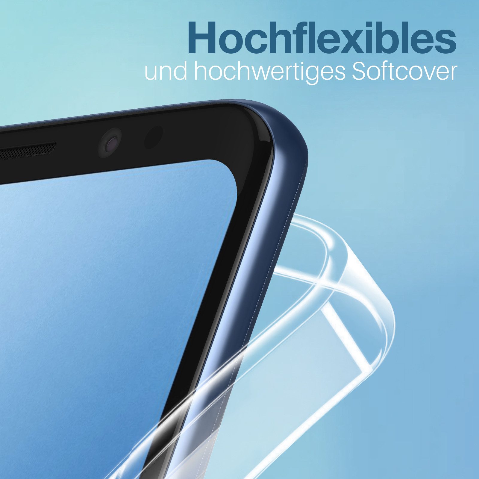Tec-Expert Handyhülle Handy Hülle Cover für Samsung Galaxy S9 5.8 Zoll, 5.8", Slim Case Bumper Schutzhülle Transparent