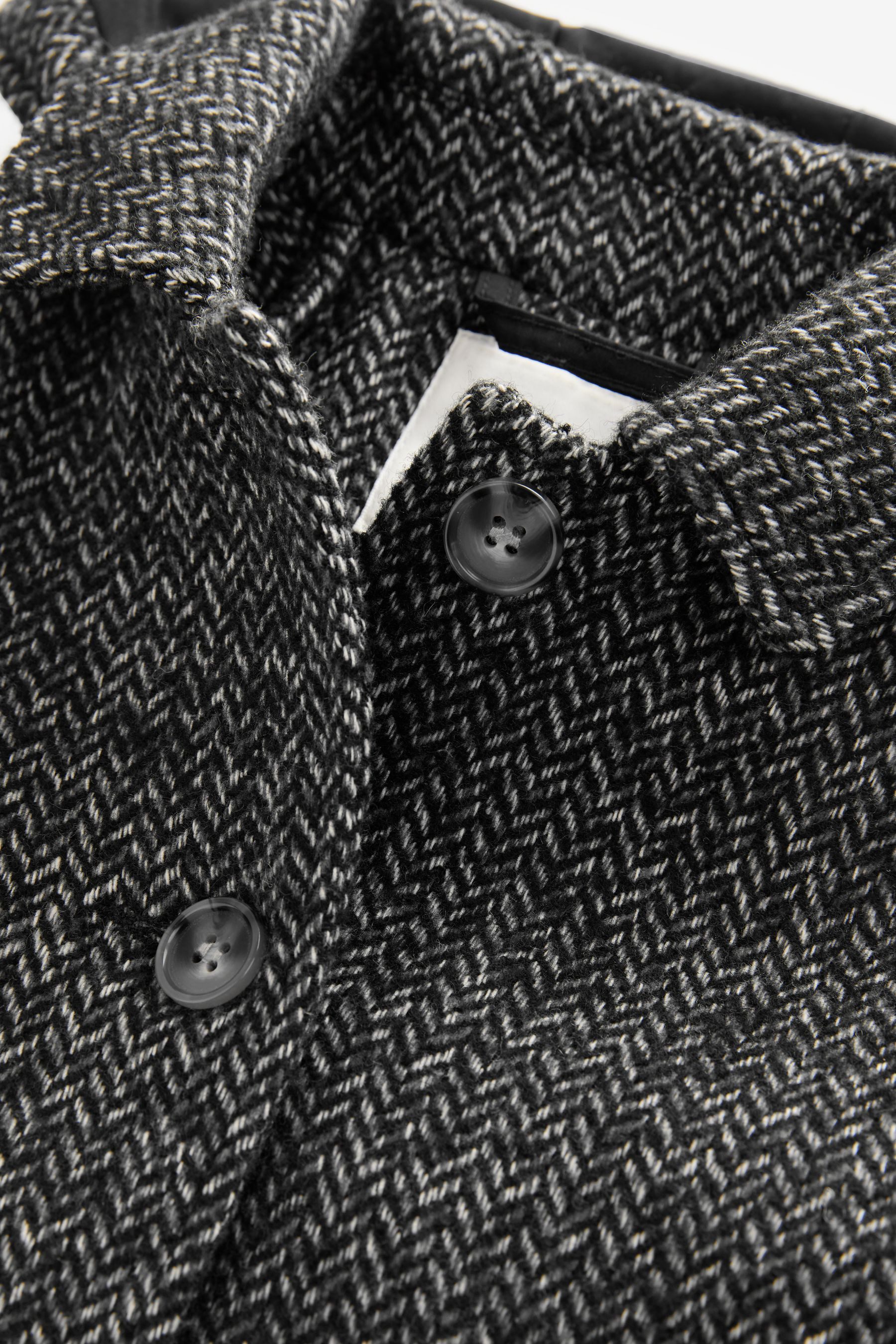 Next Kurzmantel Monochromer, lockerer Mantel mit Wolle (1-tlg)