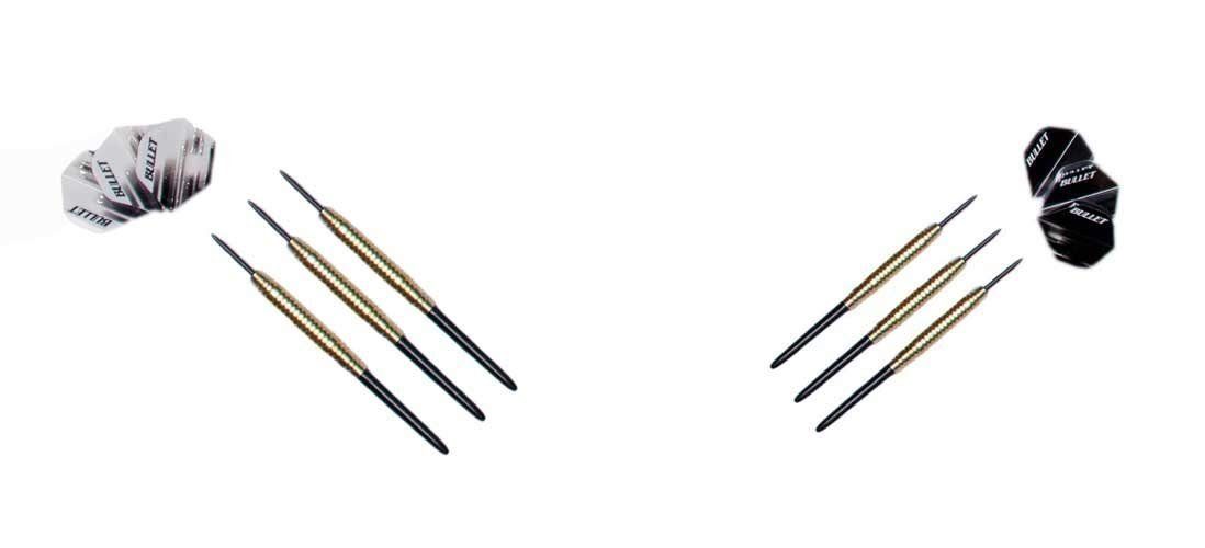 XQMAX Dartscheibe Classic Set, aus Brasilianischem Sisal, mit 6 Steeldarts, Surround Ring und Wurflinie