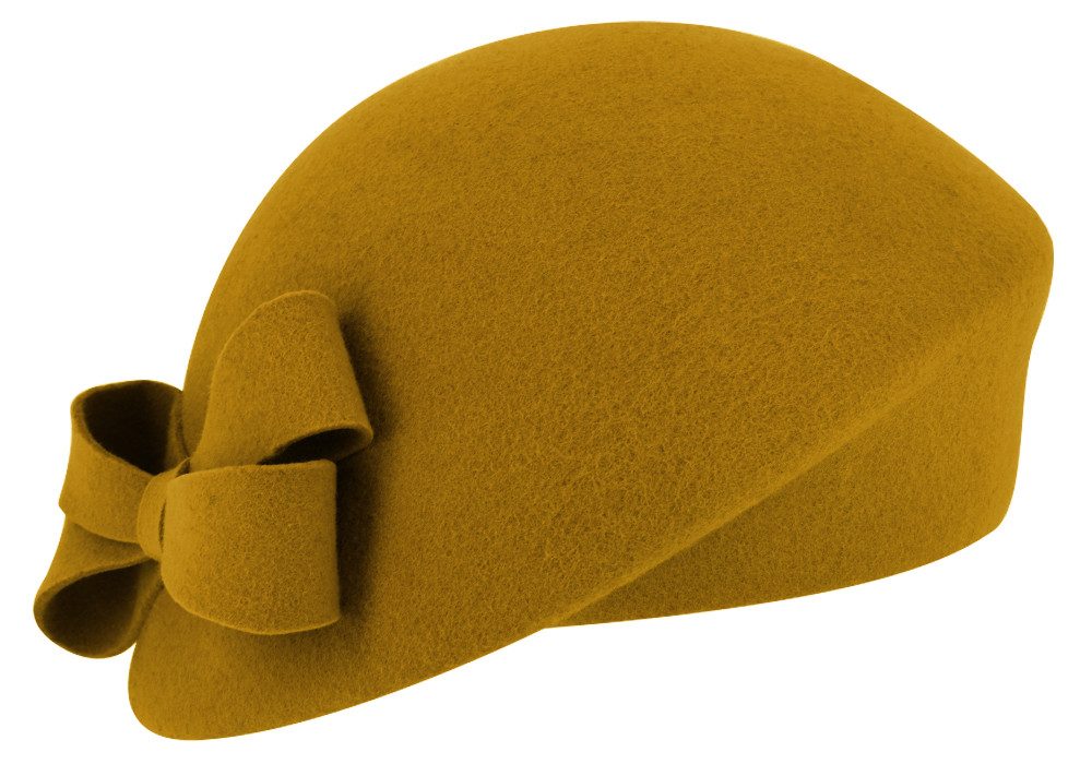 Fiebig Filzhut schicker asymmetrischer Pillbox-Hut mit Schleife