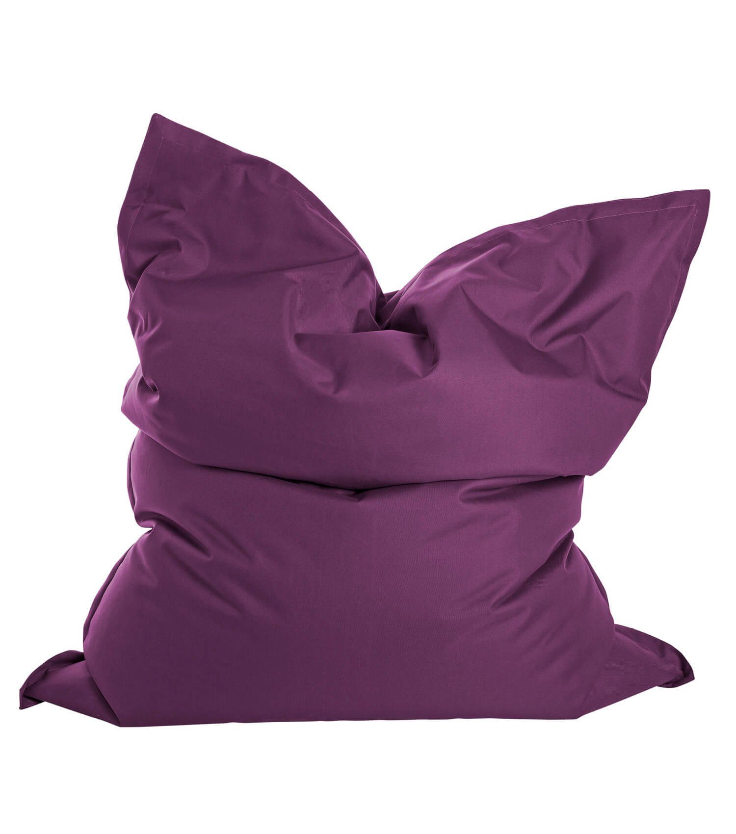 mokebo Sitzsack Der Große (für drinnen & draußen), Bean Bag Outdoor XXL, Bodenkissen, Riesen Sitzkissen in Lila