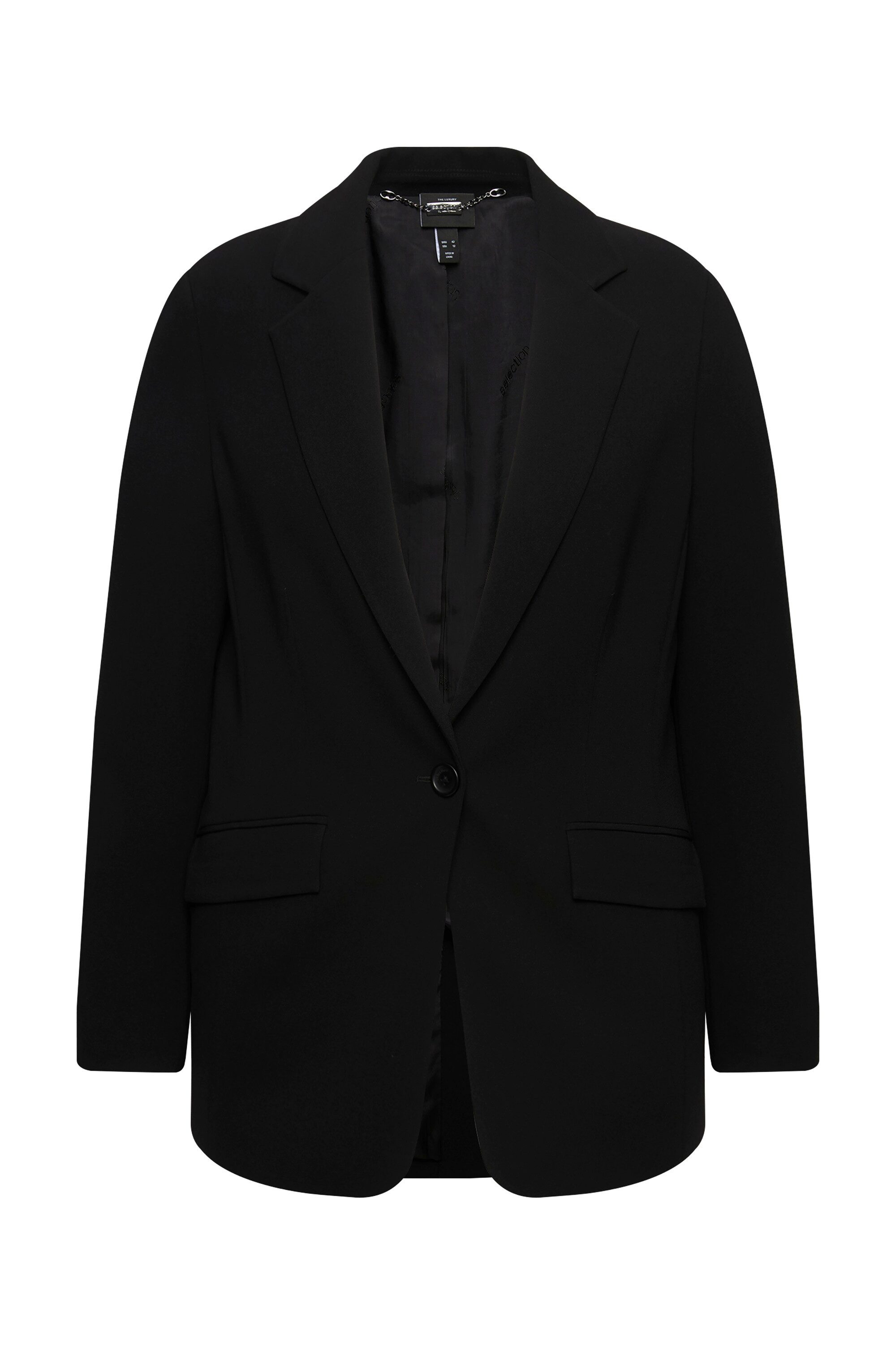 Ulla Popken Blusenblazer Blazer Acetat Reverskragen Knopfverschluss günstig online kaufen