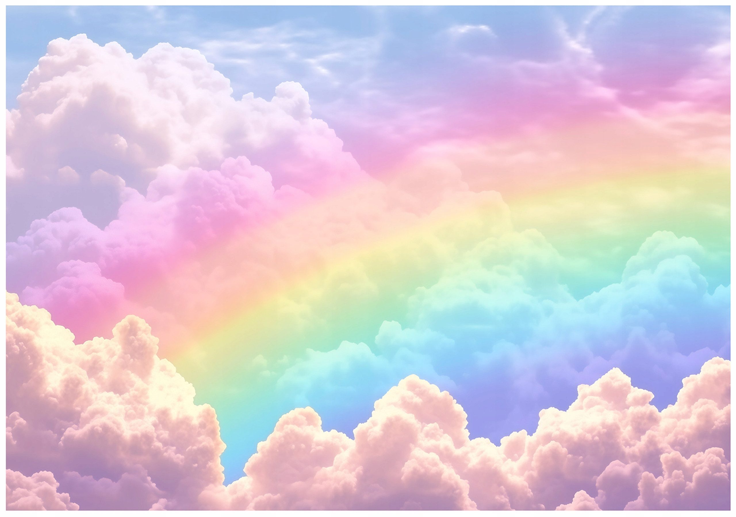 Wallarena Fototapete Regenbogen Wolken - Mehrfarbig - Kinder - Vlies - Kinderzimmer, glatt, (2 St), 100x70cm