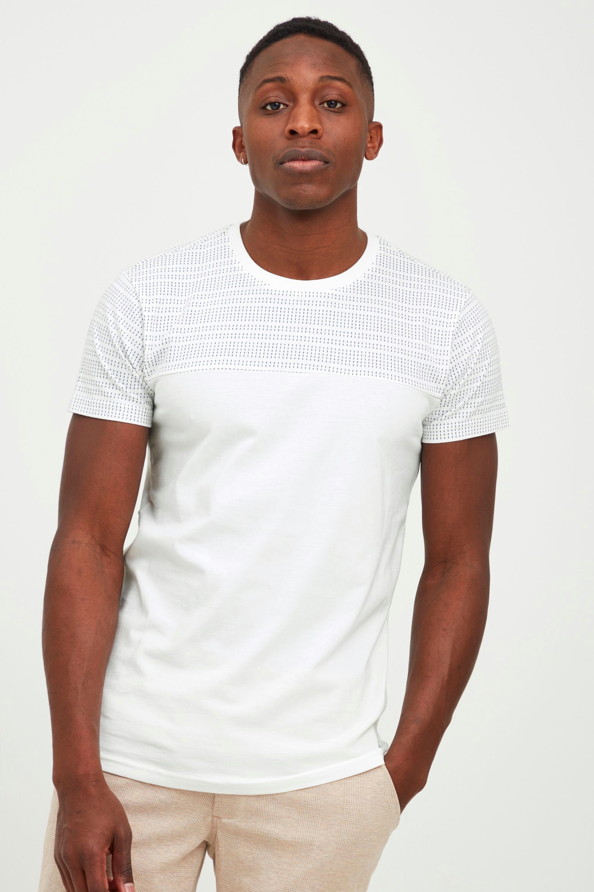 Indicode T-Shirt IDRosto T-Shirt im (002) Off-White Colorblock-Look