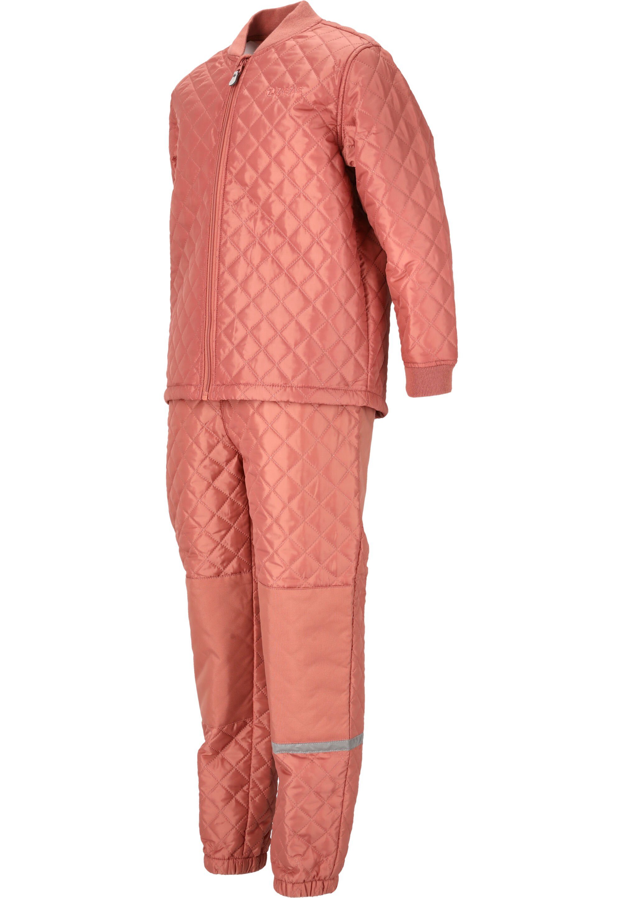 Skianzug mit wärmender ZIGZAG Tiger, rosa Steppung