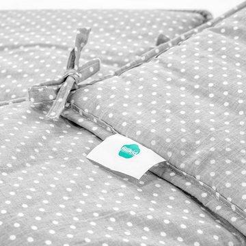 Fillikid Nestchenschlange Punkte - Grau, Baby Nestchen Nest für Beistellbett & Babybett 90x40 cm Bettumrandung