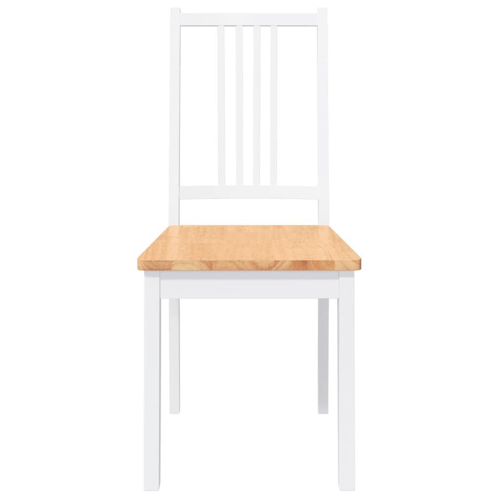 vidaXL Esszimmerstuhl Esszimmerstühle 2 Stk. Weiß Massivholz Gummibaum (2 St)