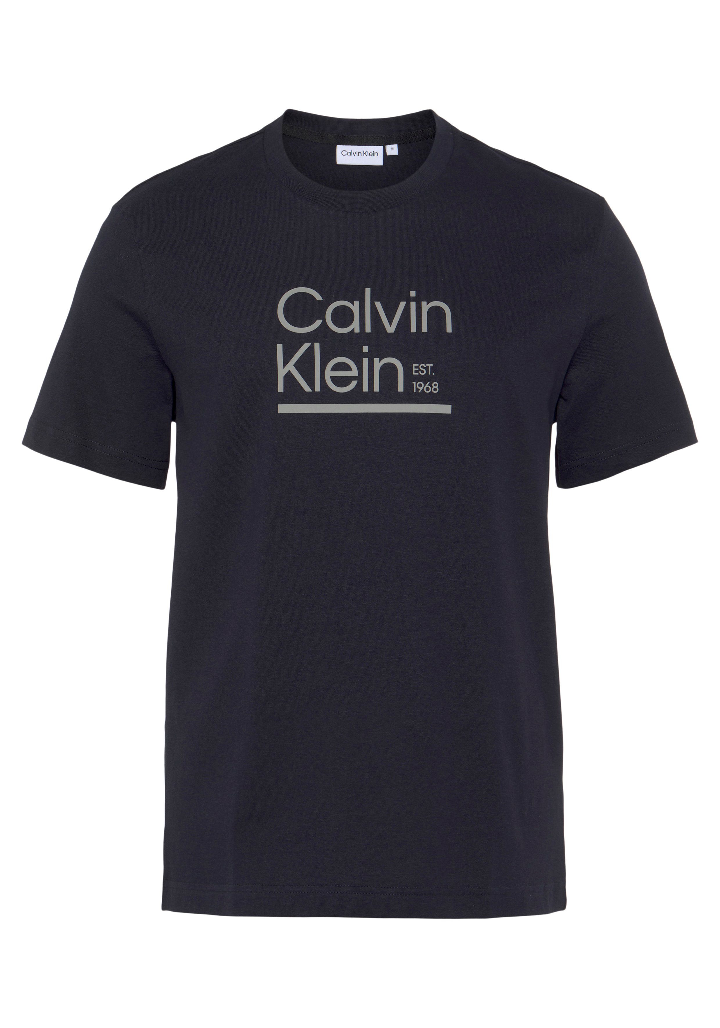 Calvin Klein T-Shirt CONTRAST mit Sky T-SHIRT LINE LOGO CK-Logodruck Night