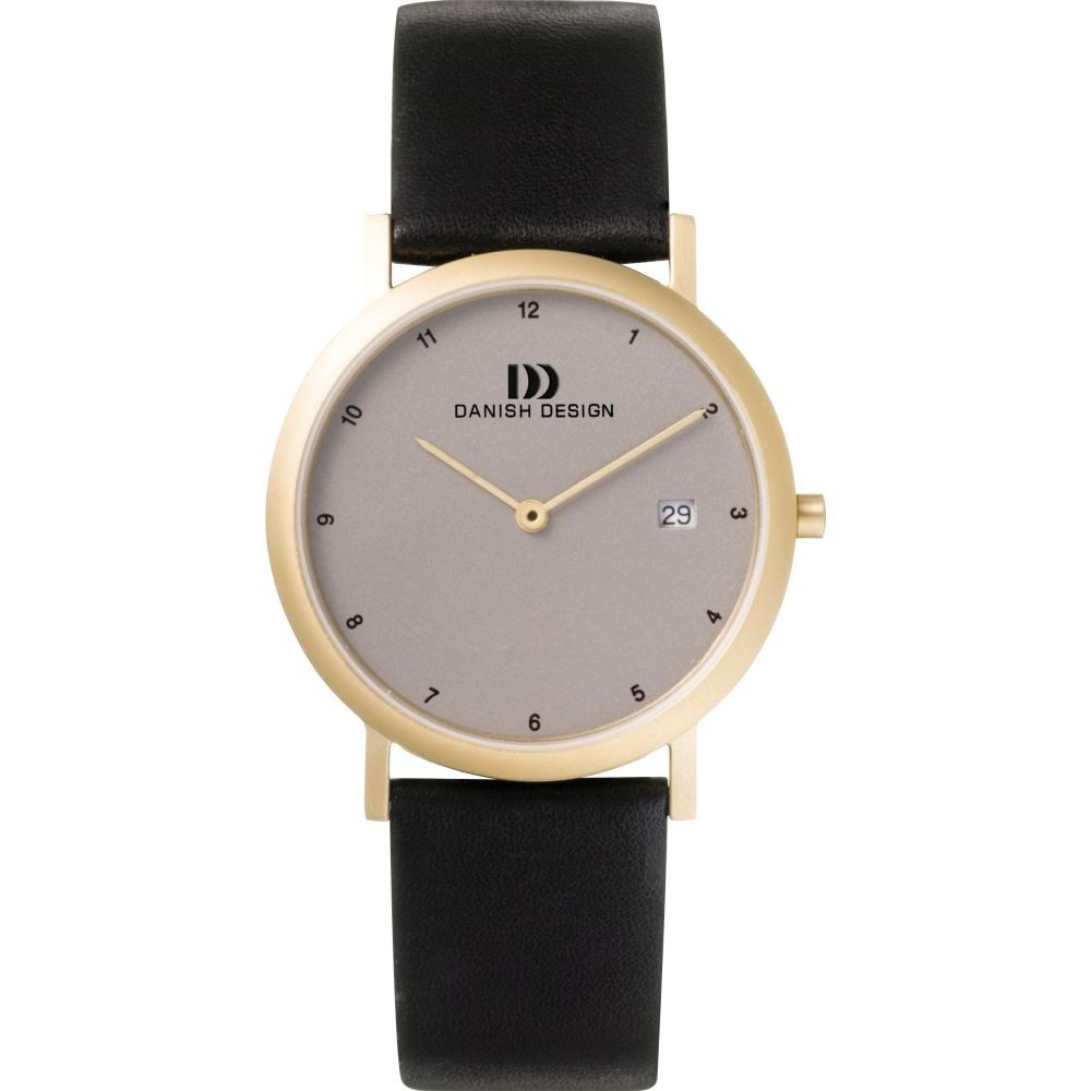 Danish Design Titanuhr DANISH DESIGN Herren Armbanduhr ELBE IQ15Q272 gold D. 34 mm Lederband