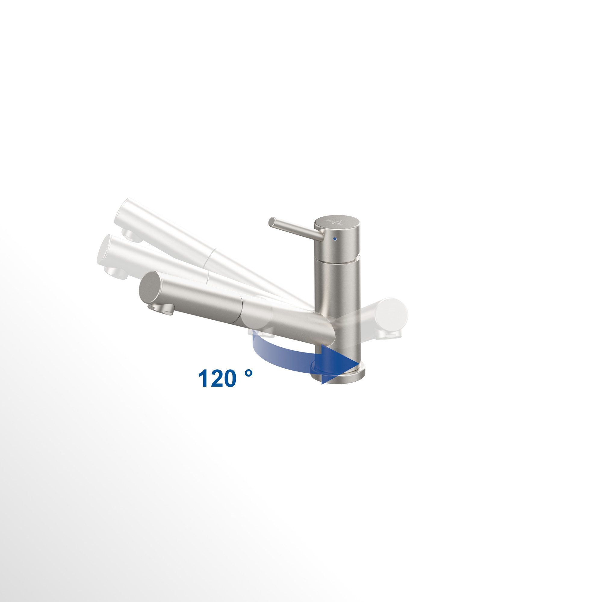 Villeroy & Boch Küchenarmatur Como Shower inkl. ausziehbarer Brause (Hochdruck-Armatur, flexibler Brauseschlauch, wassersparend) inkl. Anschlussschlauch & Befestigungssatz, Edelstahl massiv