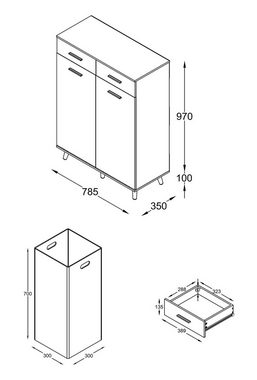 VCM Hochschrank Wäscheschrank Wäschetruhe Wäschebox Landos L (1-St)