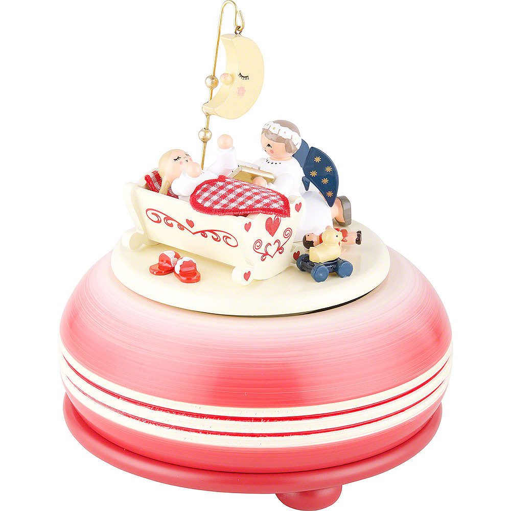 KWO Kunstgewerbe Werkstätten Dekofigur Spieldose "Gute Nacht" rot (15cm) von KWO