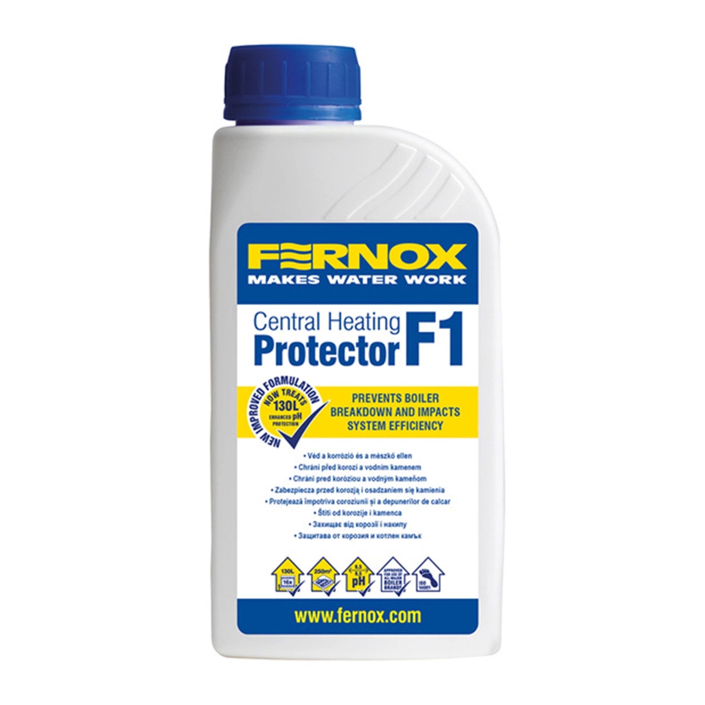Fernox Thermoflüssigkeit FERNOX F1 500 ml – ungiftiger Korrosionsinhibitor für Heizungsanlagen, 0,5 l