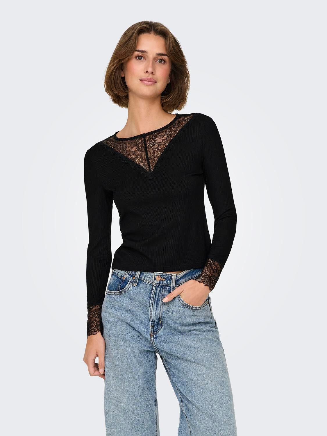 JDY Spitzenshirt JDYROXY L/S LACE TOP günstig online kaufen