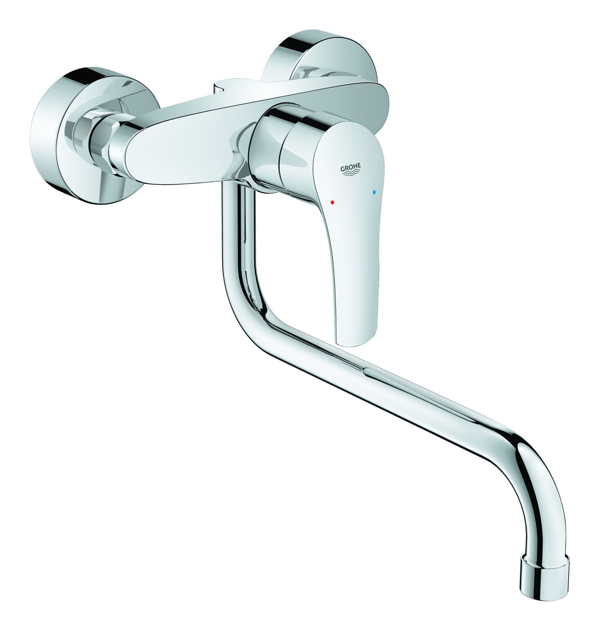Grohe Küchenarmatur Eurosmart Einhand-Spültischbatterie Wandmontage Ausladung 276 mm - Chrom
