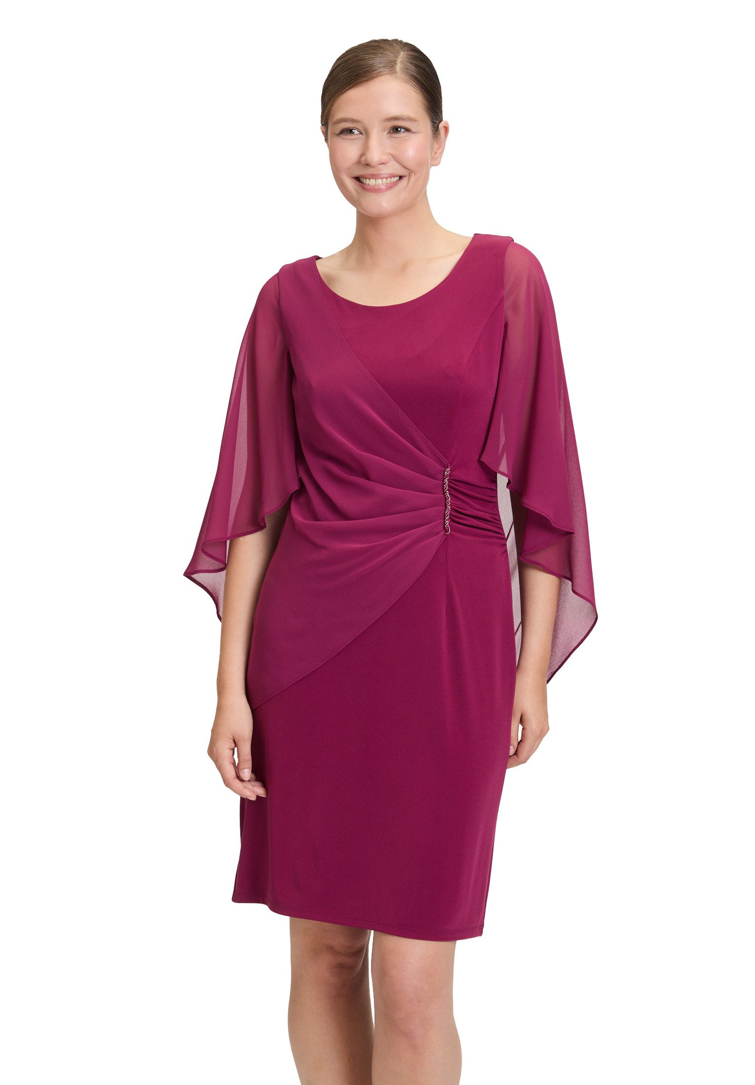 Vera Mont Cocktailkleid Damen Cocktailkleid mit Raffung Materialmix günstig online kaufen