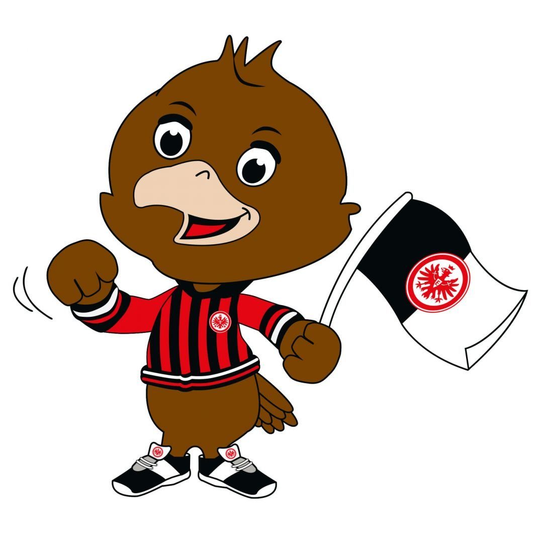 Eintracht Frankfurt Wandtattoo Fußball Eintracht Frankfurt Flagge Vogel Junior Adler Maskottchen, Wandbild selbstklebend, entfernbar