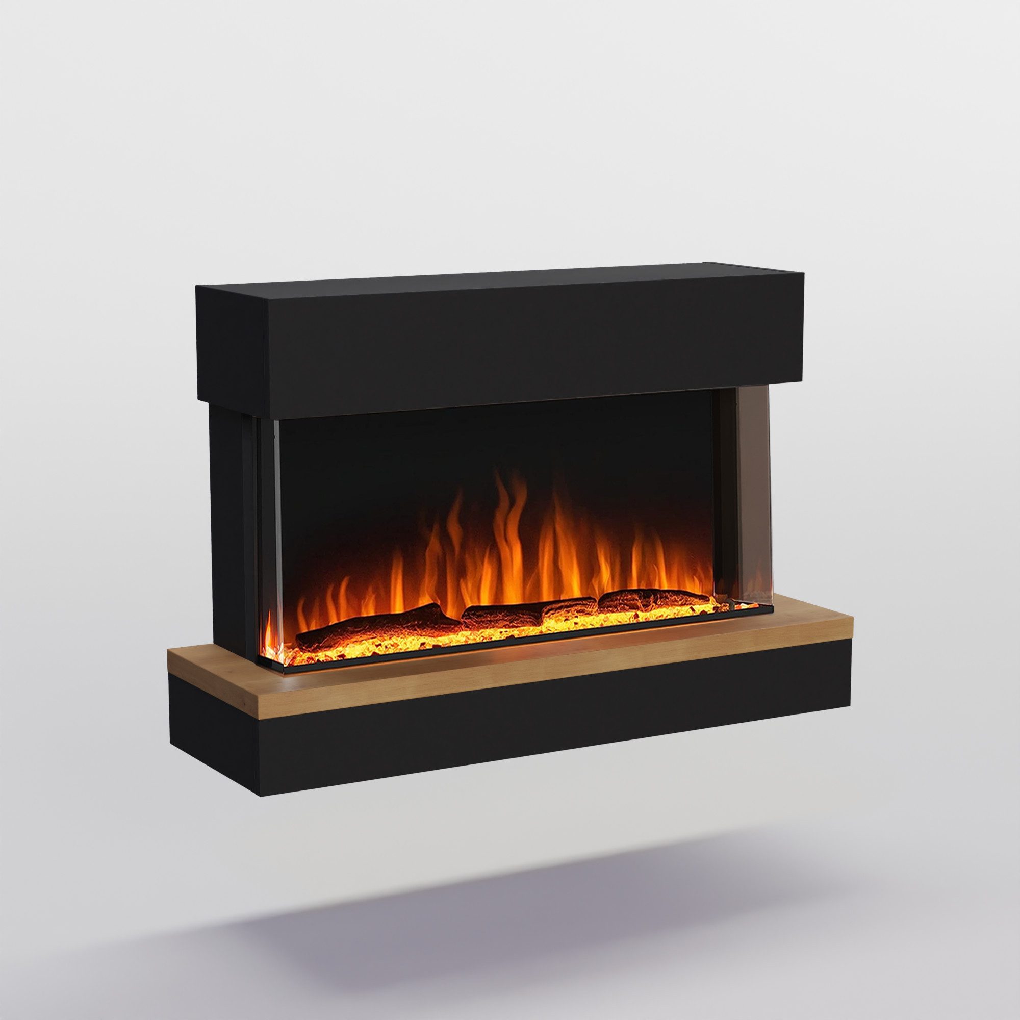 GARLIVO Elektrokamin Napoli Wall, täuschend echte Flamme mit Heizung und Knistereffekt