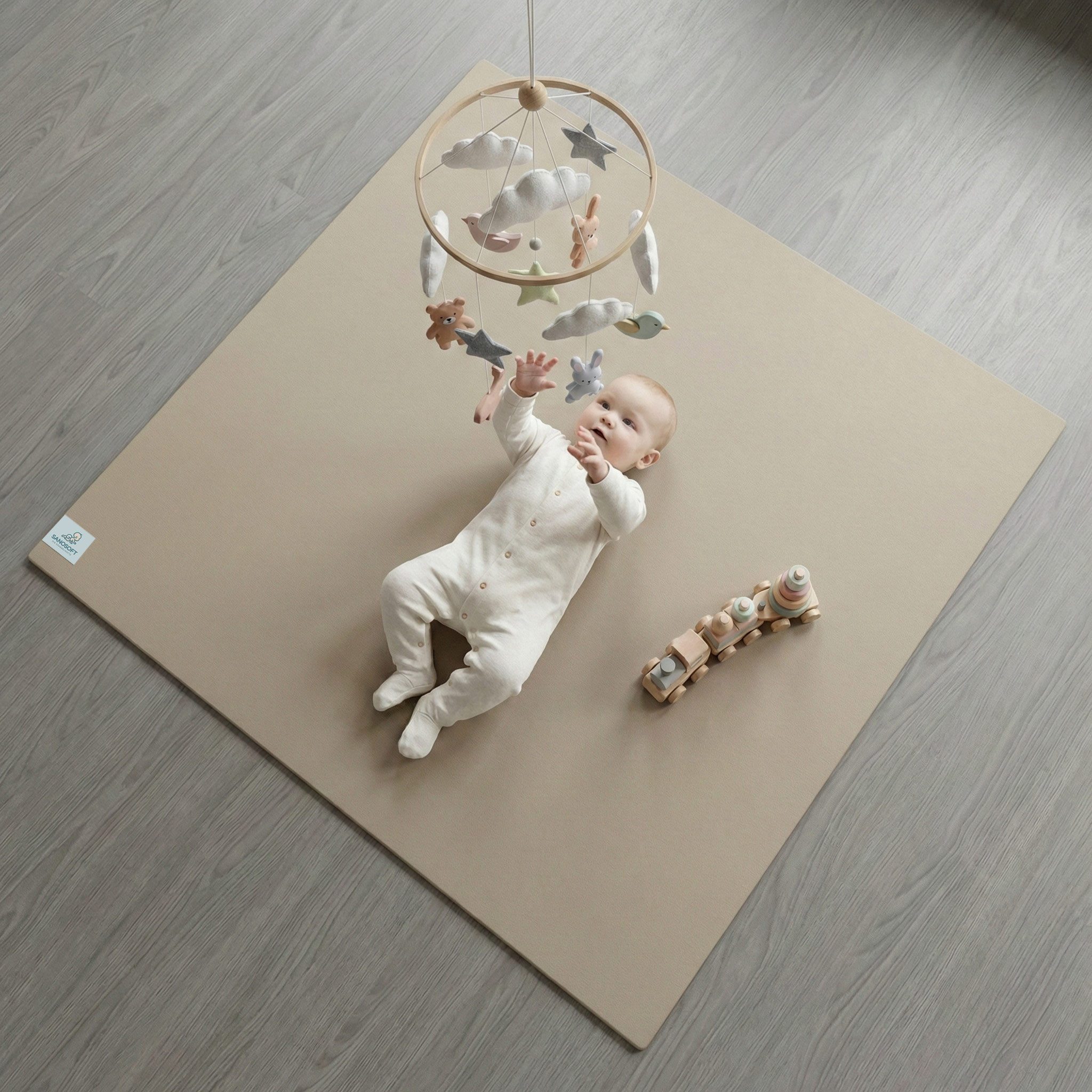 Sanosoft Spielmatte Krabbelmatte rutschfest Sanosoft® 60cm X 100cm Sand / Beige