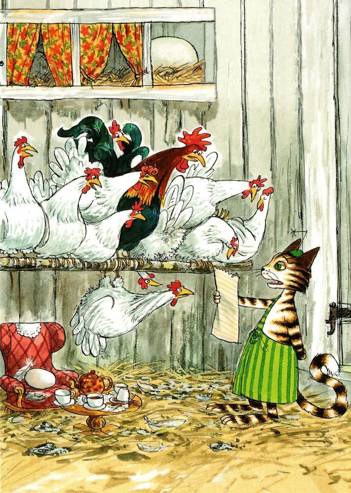 und Findus Findus: "Pettersson den bei Hühnern" Postkarte