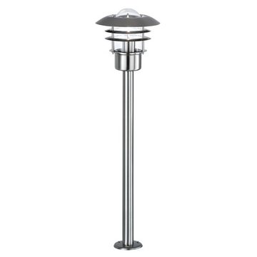 etc-shop Außen-Stehlampe, Leuchtmittel inklusive, Warmweiß, Stehlampe Laterne Außenleuchte dimmbar LED Gartenleuchte silber H 80cm