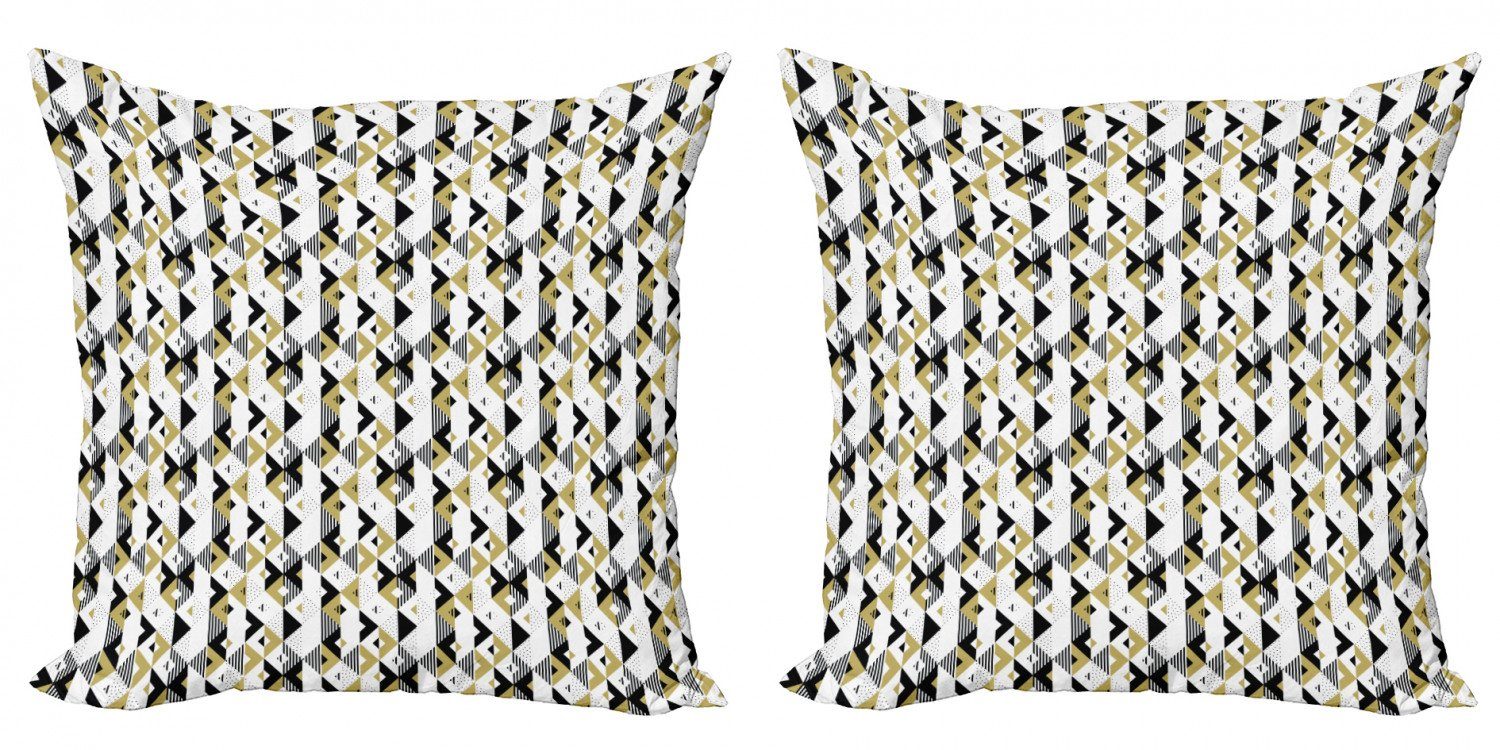 Kissenbezüge Modern Accent Doppelseitiger Digitaldruck, Abakuhaus (2 Stück), Geometrisch Triangles and Stripes