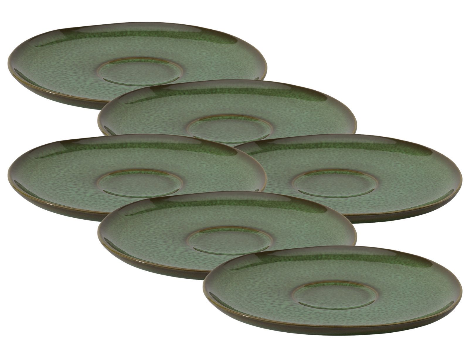 like. by Villeroy & Boch Geschirr-Set Lave vert Kaffee-Untertasse 15cm Set6, Steingut