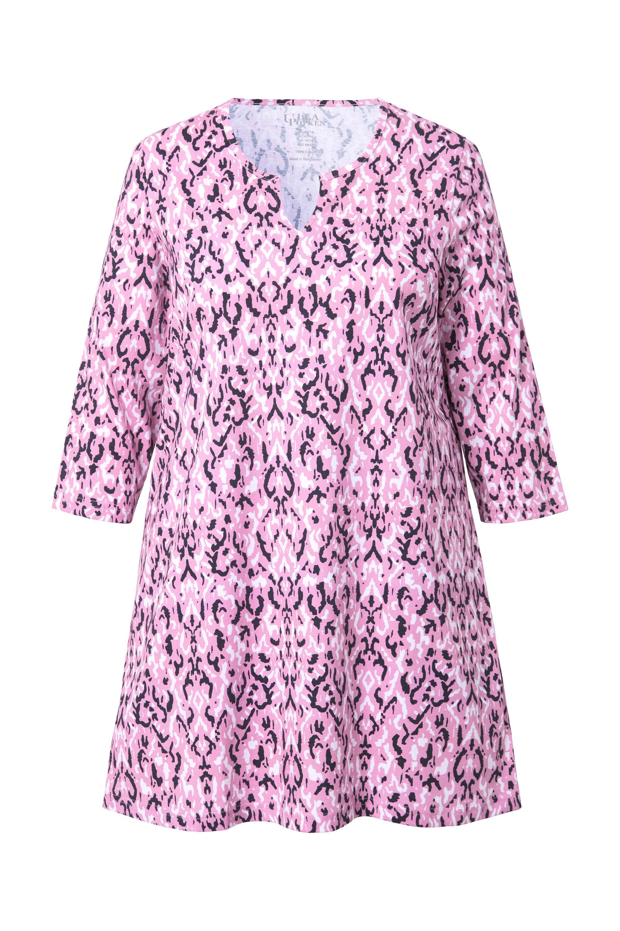 Ulla Popken Longshirt Longshirt A-Linie Tunika-Ausschnitt günstig online kaufen