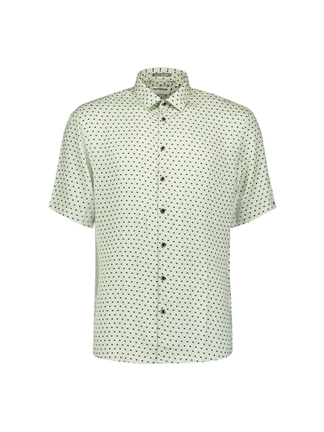 Kurzarmhemd Shirt Short Sleeve Stretch Allover - Kurzarmhemd Herren - Printhemd
