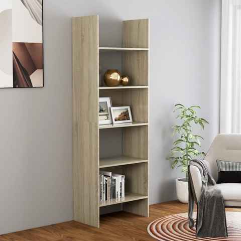 vidaXL Bücherregal Bücherregal Sonoma-Eiche 60x35x180 cm Holzwerkstoff, 1-tlg.