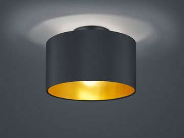 meineWunschleuchte LED Deckenleuchte, Dimmfunktion, LED wechselbar, Warmweiß, Design-klassiker Lampe Treppenhaus Stoff Lampen-schirm Schwarz Gold