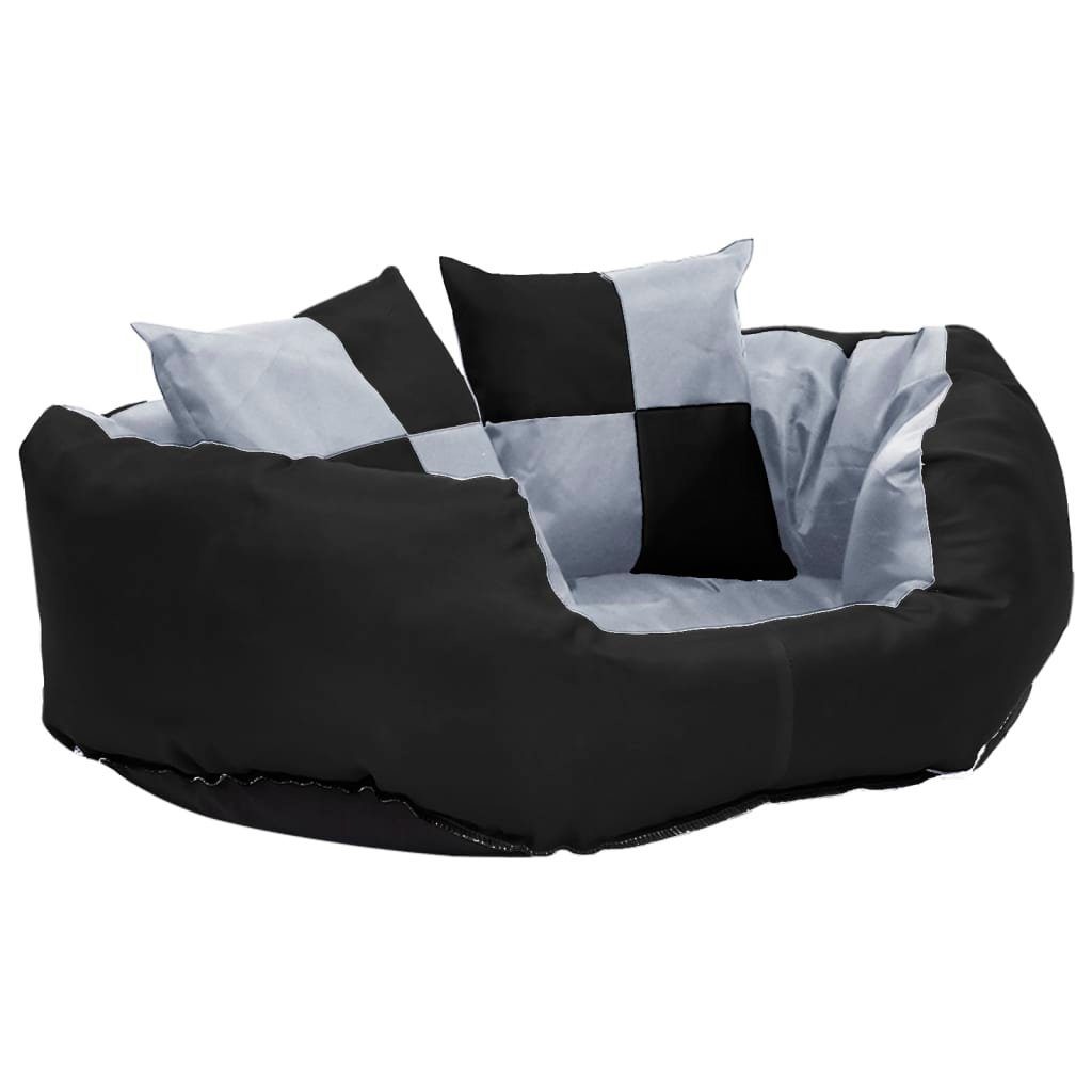 Thumbnail - vidaXL Hundekorb Wendbares waschbares Hundekissen Grau und Schwarz 65x50x20 cm