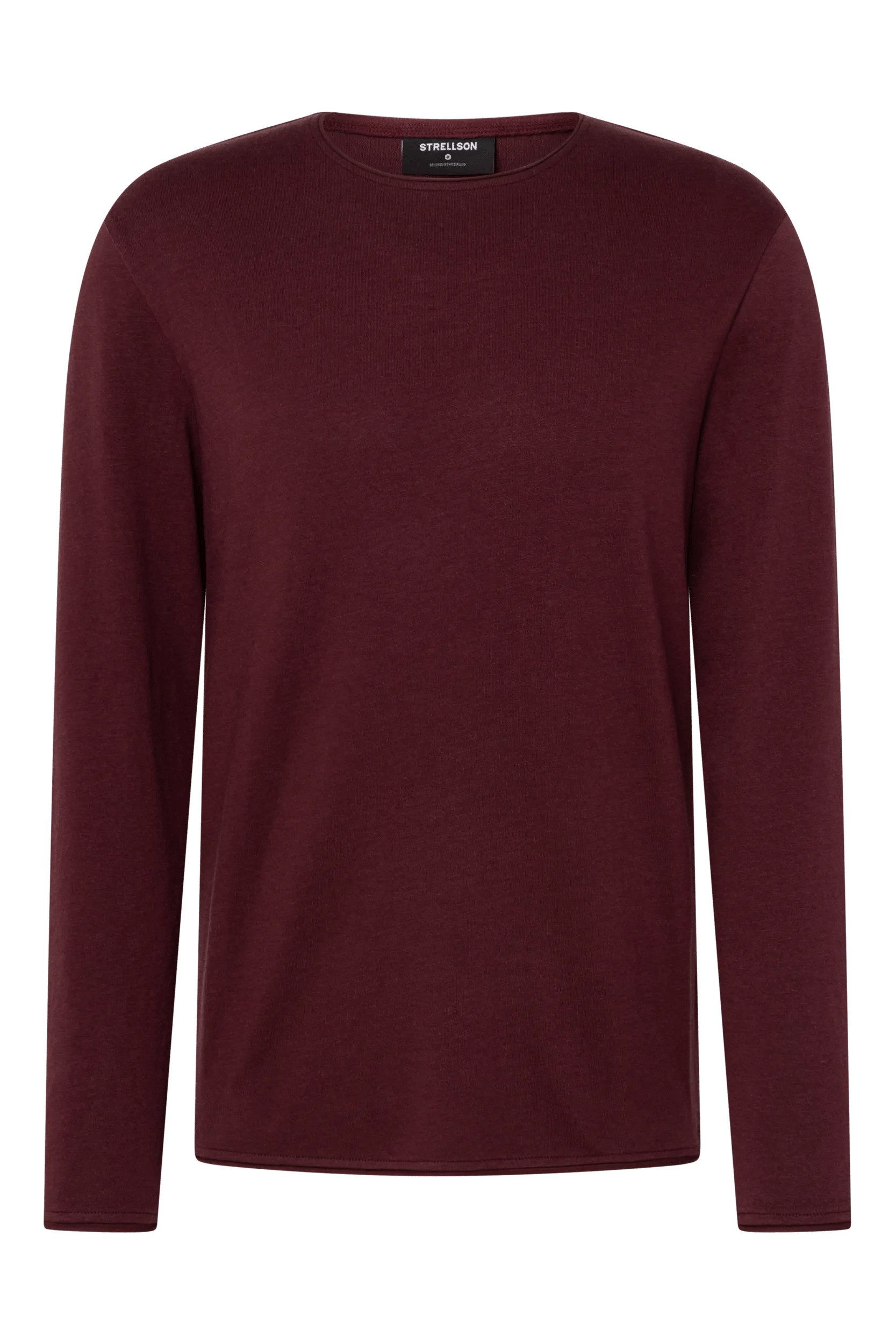 Strellson Langarmshirt Prospect unifarben, mit Rollkante