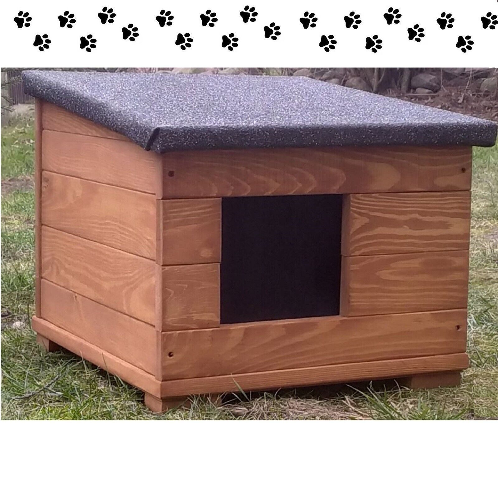 QLS Hundehütte BDK S, Hundehaus Höhle Katzenhaus Isoliert Wetterfest Outdoor 50x45x41 cm