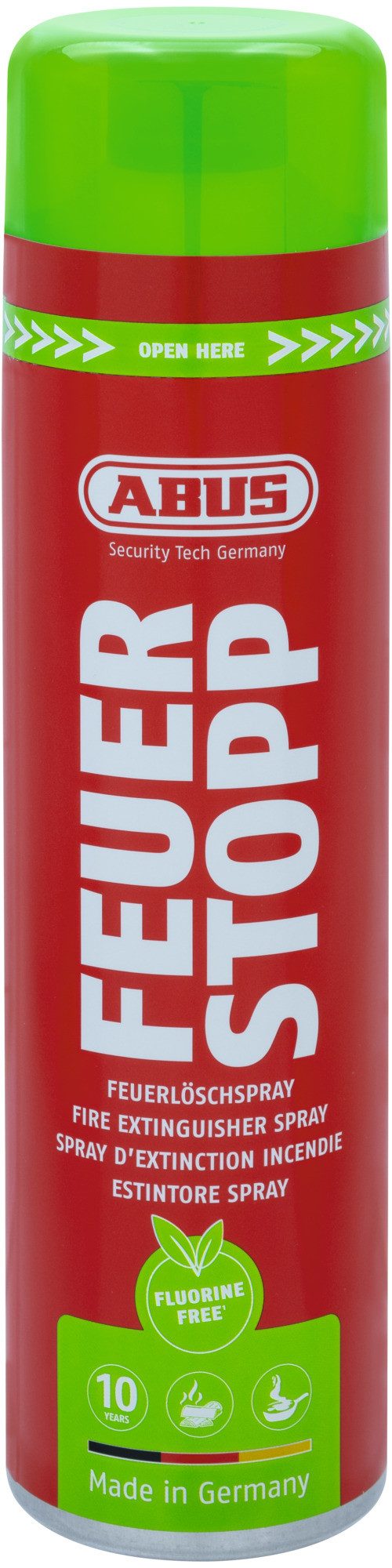 ABUS Feuerlöschspray Feuerstopp AFS625 fluorfrei, lange haltbar -Made in Germany- für Haushalt, Küche, Camper und Grill