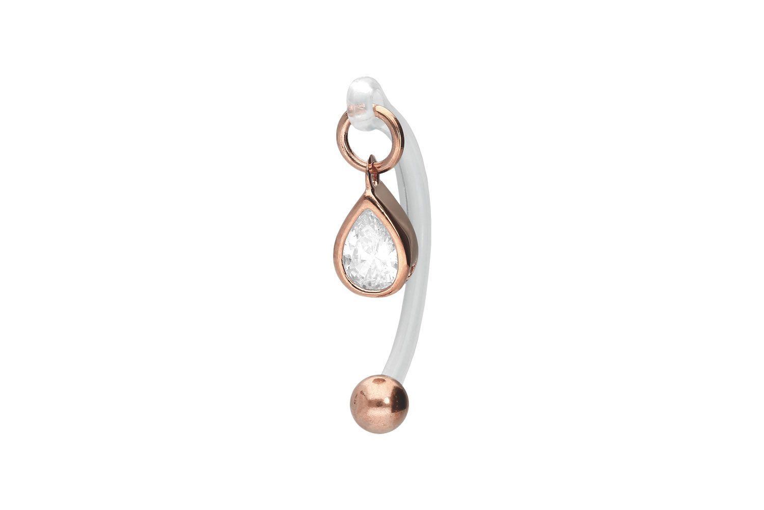Bauchnabelpiercing PMFK Bananabell mit Chirurgenstahl-Design KRISTALLTROPFEN