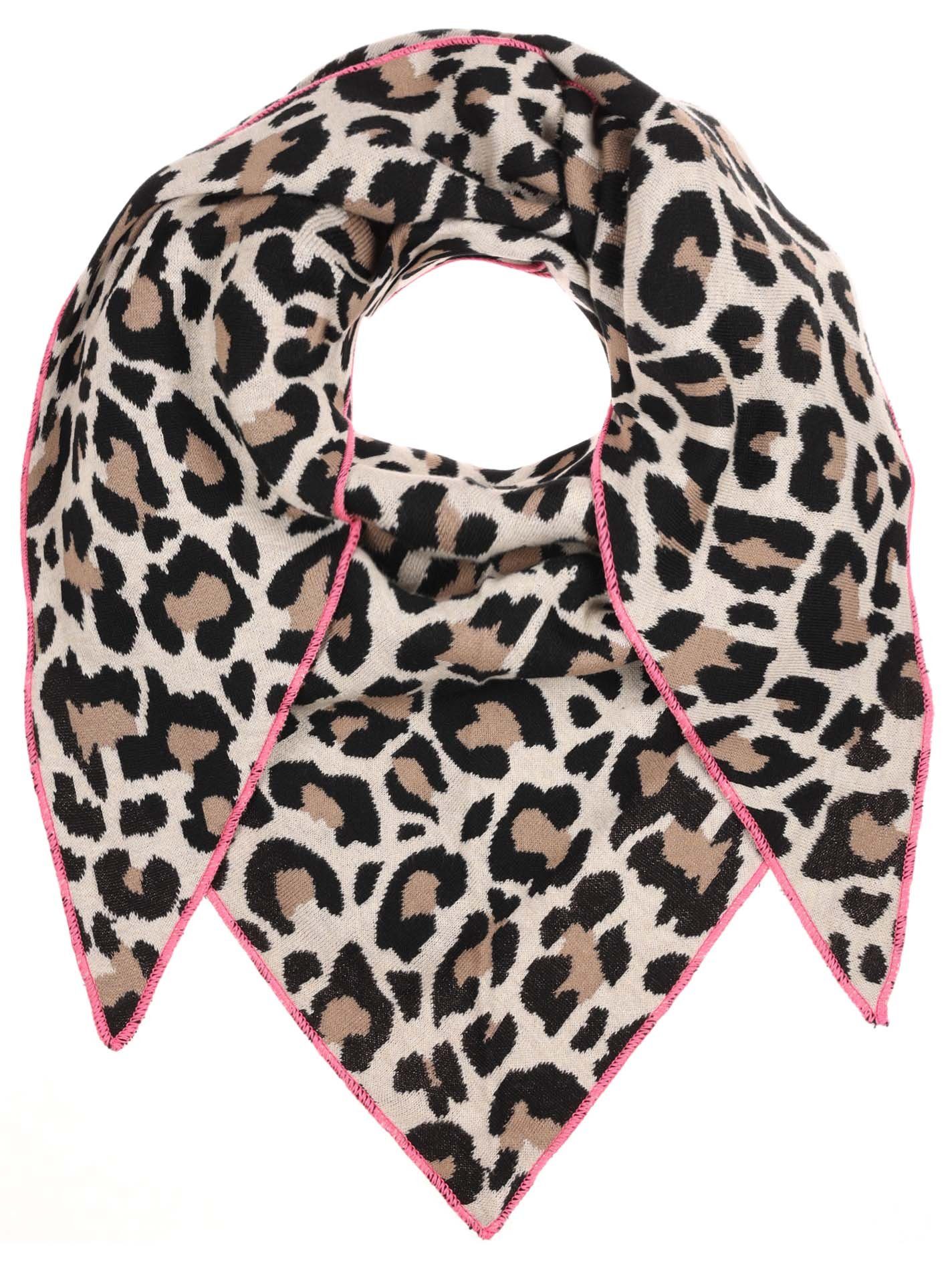 Kaschmirweiches Dreieckstuch mit Leopardendruck main image 0