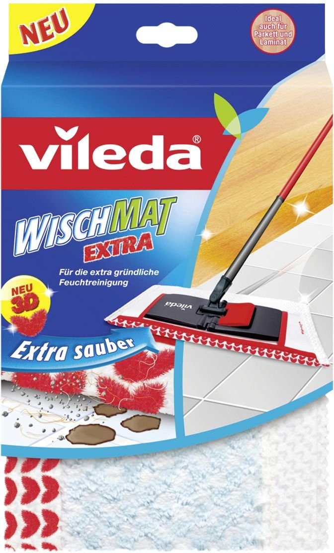 Vileda Wischmat Extra Wischbezug (Mikrofaser, für WISCHMAT Systeme),  Material: 80% Polyester, 15% Viskose, 5% Polyamid