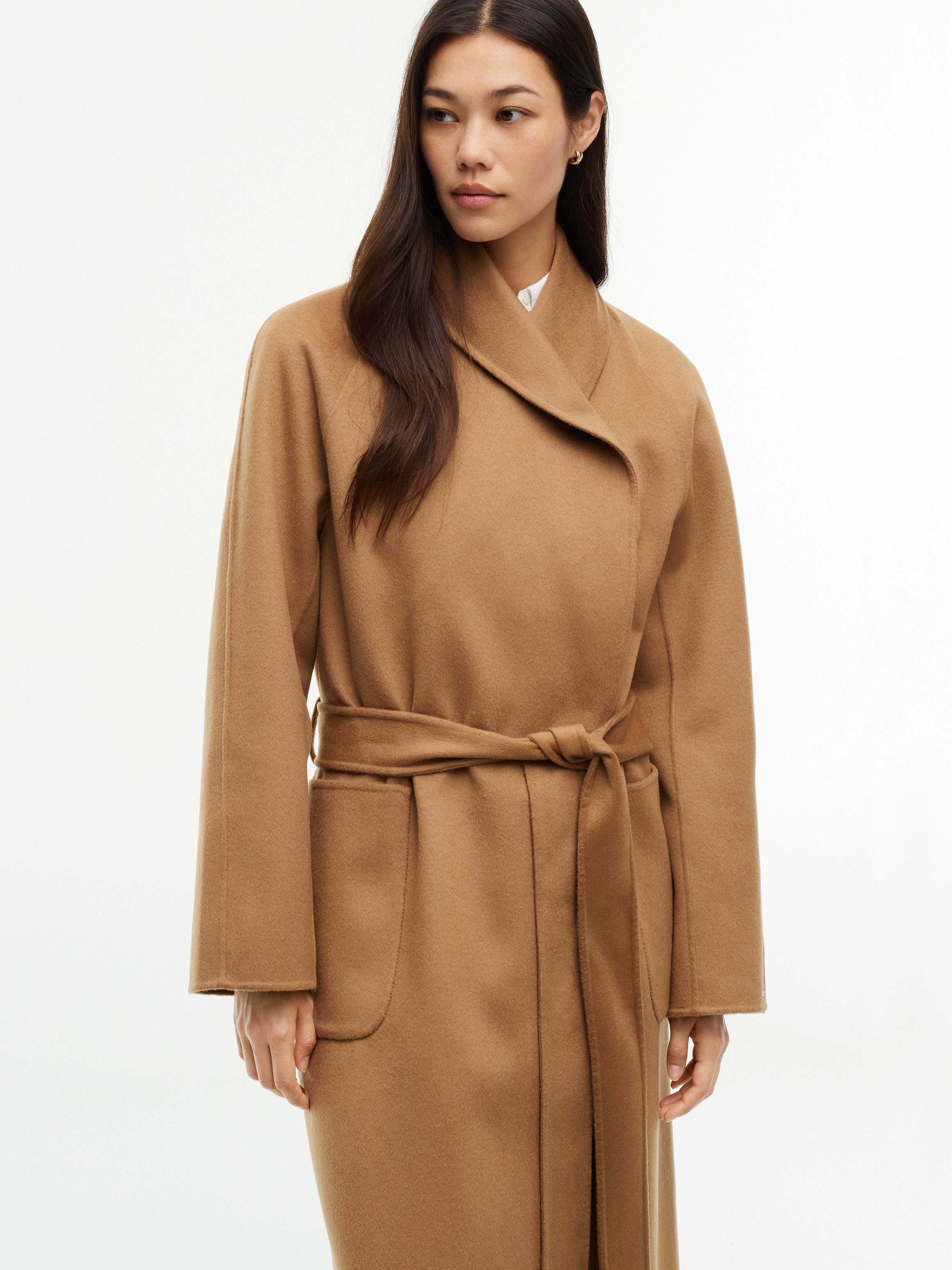 Tommy Hilfiger Langmantel DF WOOL REG BELTED COAT Materialmix, mit Wolle