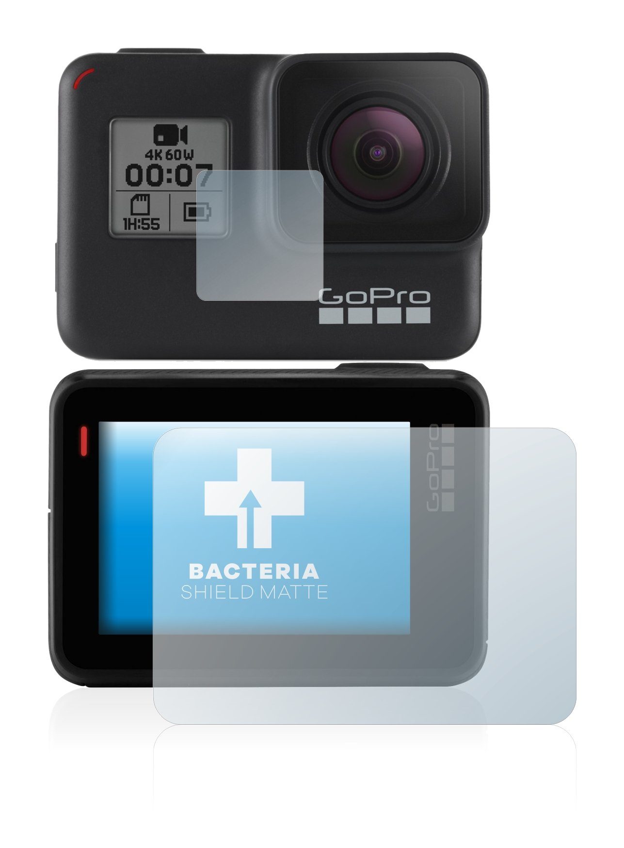 upscreen Schutzfolie für GoPro Hero 7 Black, Displayschutzfolie, Folie  Premium matt entspiegelt antibakteriell